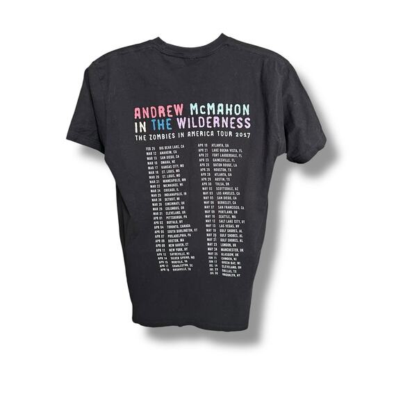 Andrew McMahon in the Wilderness Zombies in America Tour T-shirt Piano Large - Picture 2 of 6